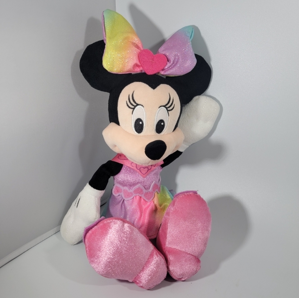Disney Minnie Mouse Light Up Sparkle & Sing Plush Pink Talks And Sings 15"